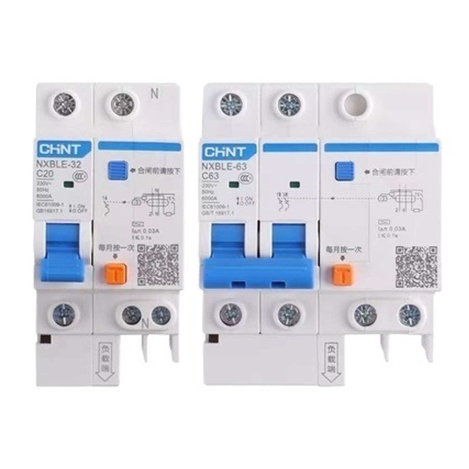 Disjoncteurs de fuite NXBLE-63 3P 16A interrupteur differentiel de securite maison - 3