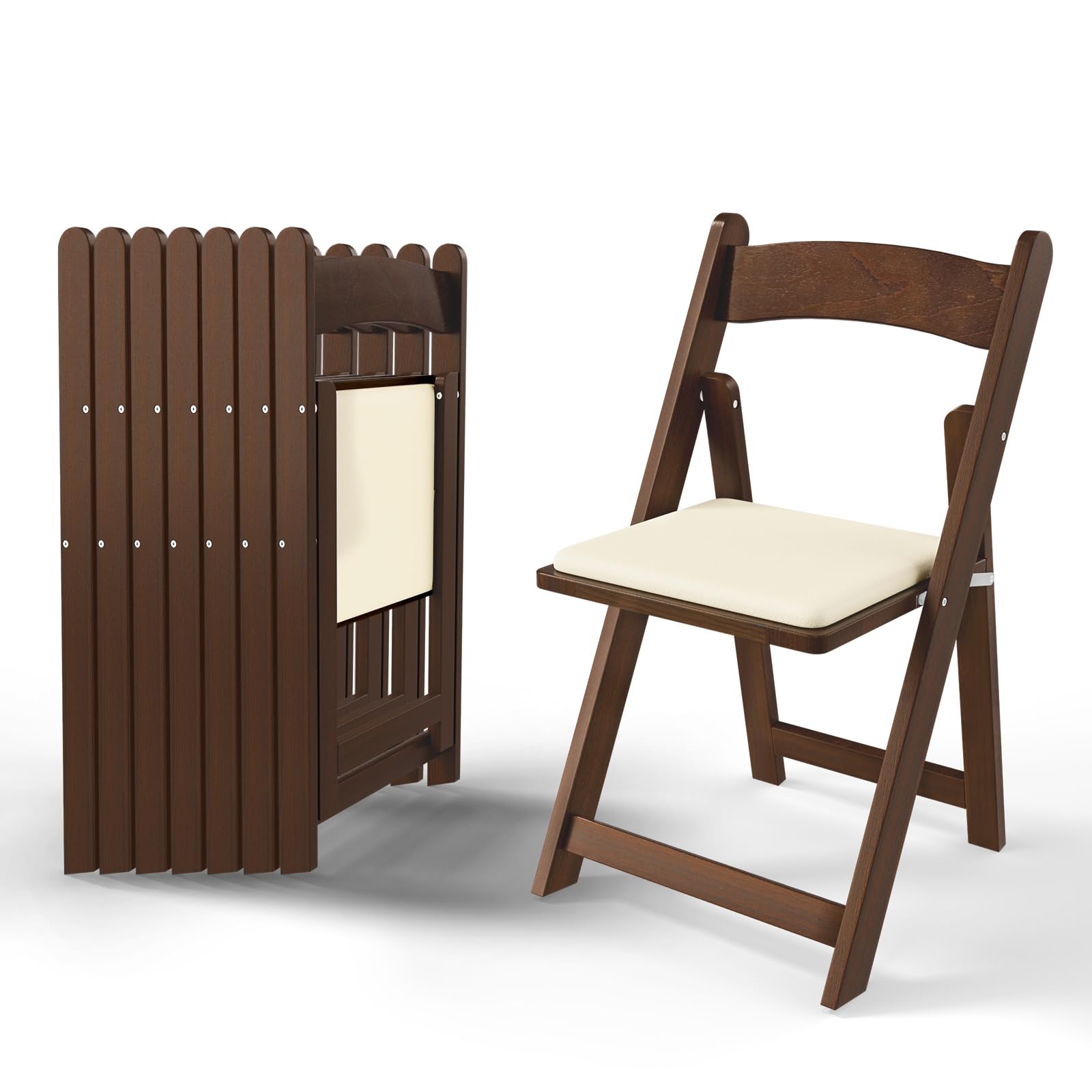 Amazon.com: VINGLI Wooden Folding Chairs, Walnut Brown, 8 Pack