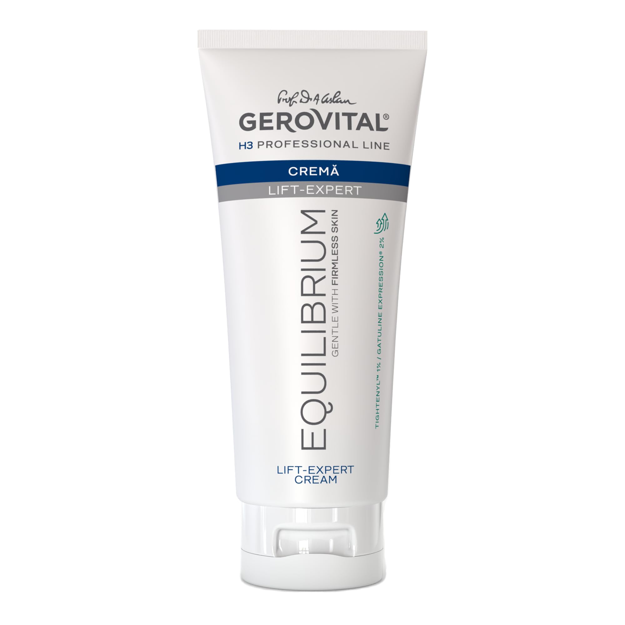 Crema Facial Profesional Antiedad - 200 ml con Efecto Lifting y Regenerador – Para Piel Madura o Seca – Con Tightenyl, Gatuline Expression y Vitaminas A+E, Gerovital H3 Equilibrium