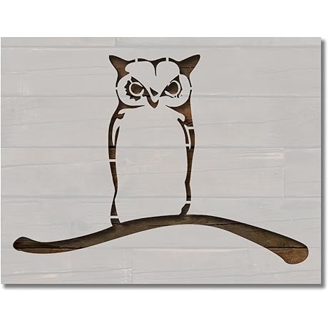 Owl Branch Stencil Template