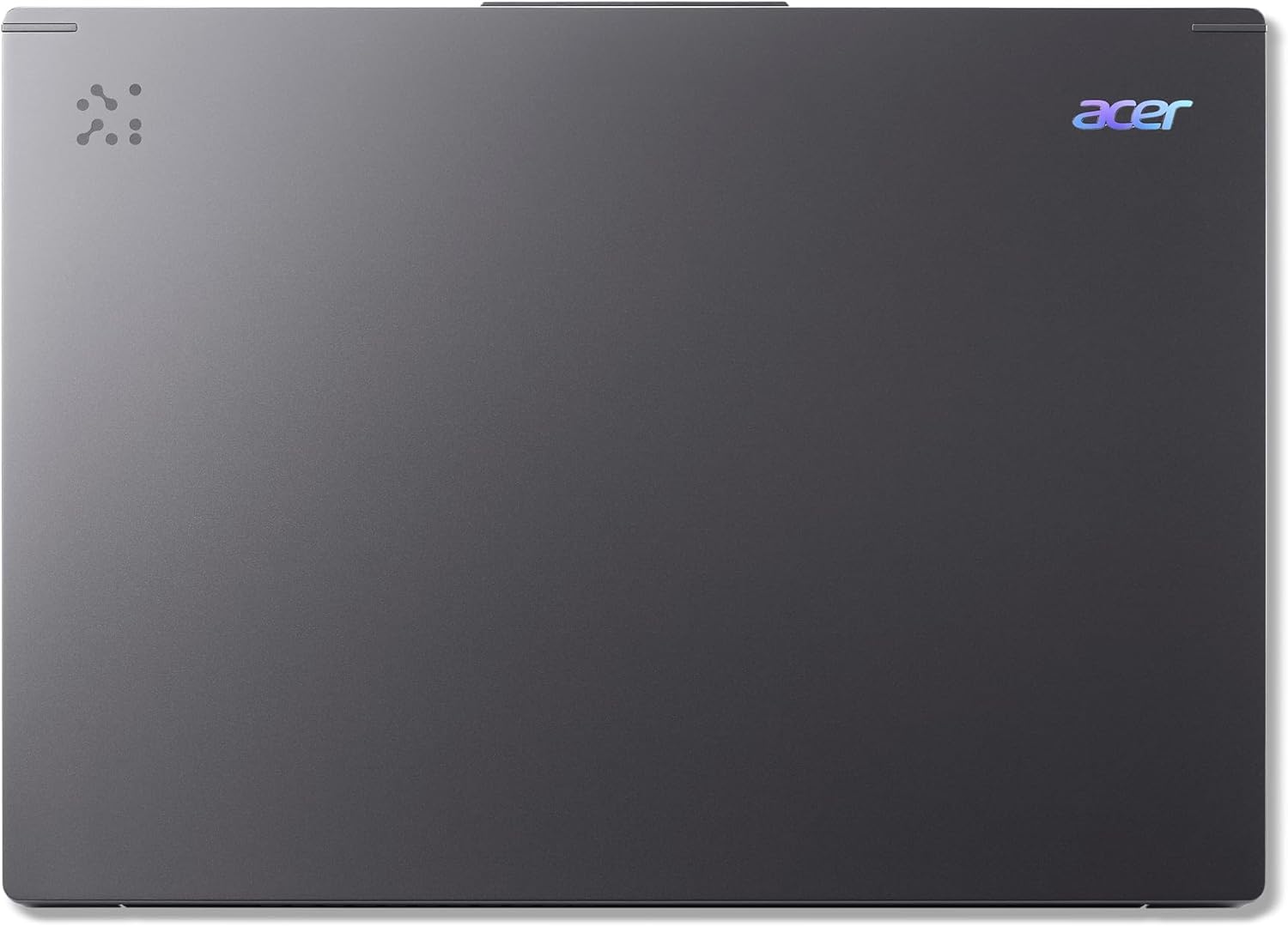 Top view of the closed Acer Aspire 14 AI Copilot+ PC, showcasing its sleek design.