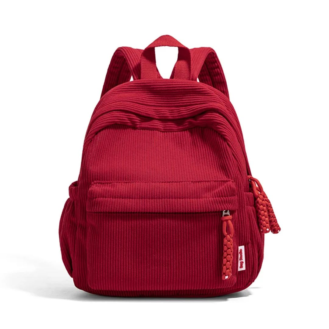 Schultasche Damen-Rucksack Freizeit Einfacher Multifunktionaler Reise-Einkauf Groß-Kapazität Cord Damen Kleiner Rucksack