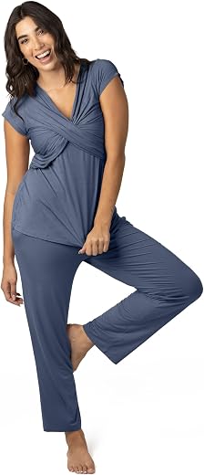 Kindred Bravely Davy Ultra Soft Maternity &amp; Nursing Pajamas Sleepwear Set