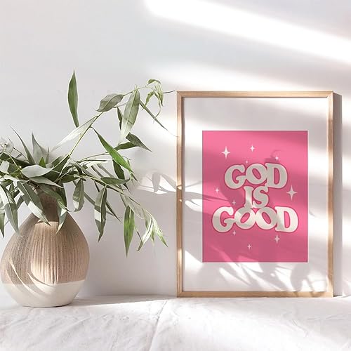 Miniatura 9 de God is Good Eclectic Decor - Christian Home Decor - Spiritual Bedroom Decoration for Women - 70s Indie Home Print - Girls 80s Retro Bedroom Art -