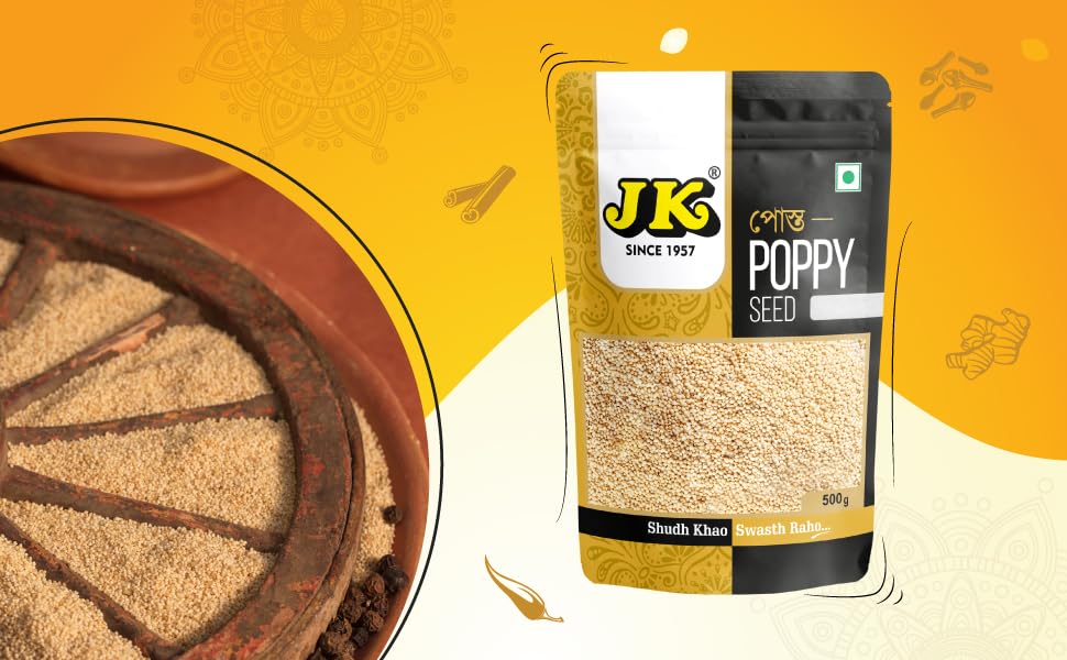 Image of JK Poppy Seeds, 250g | Indian Posto Dana | Khus Khus Posto | Whole Khus Khus | Posto Dana | Khas Khas | 100% Pure (Pack of 1)