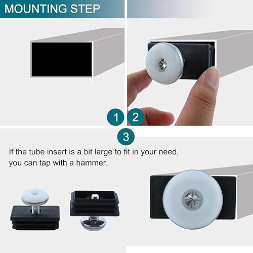 Miniatura 5 de uxcell Pies de nivelación ajustables 0.984 x 1.969 in rectángulo inserta muebles Glide 8 sistemas