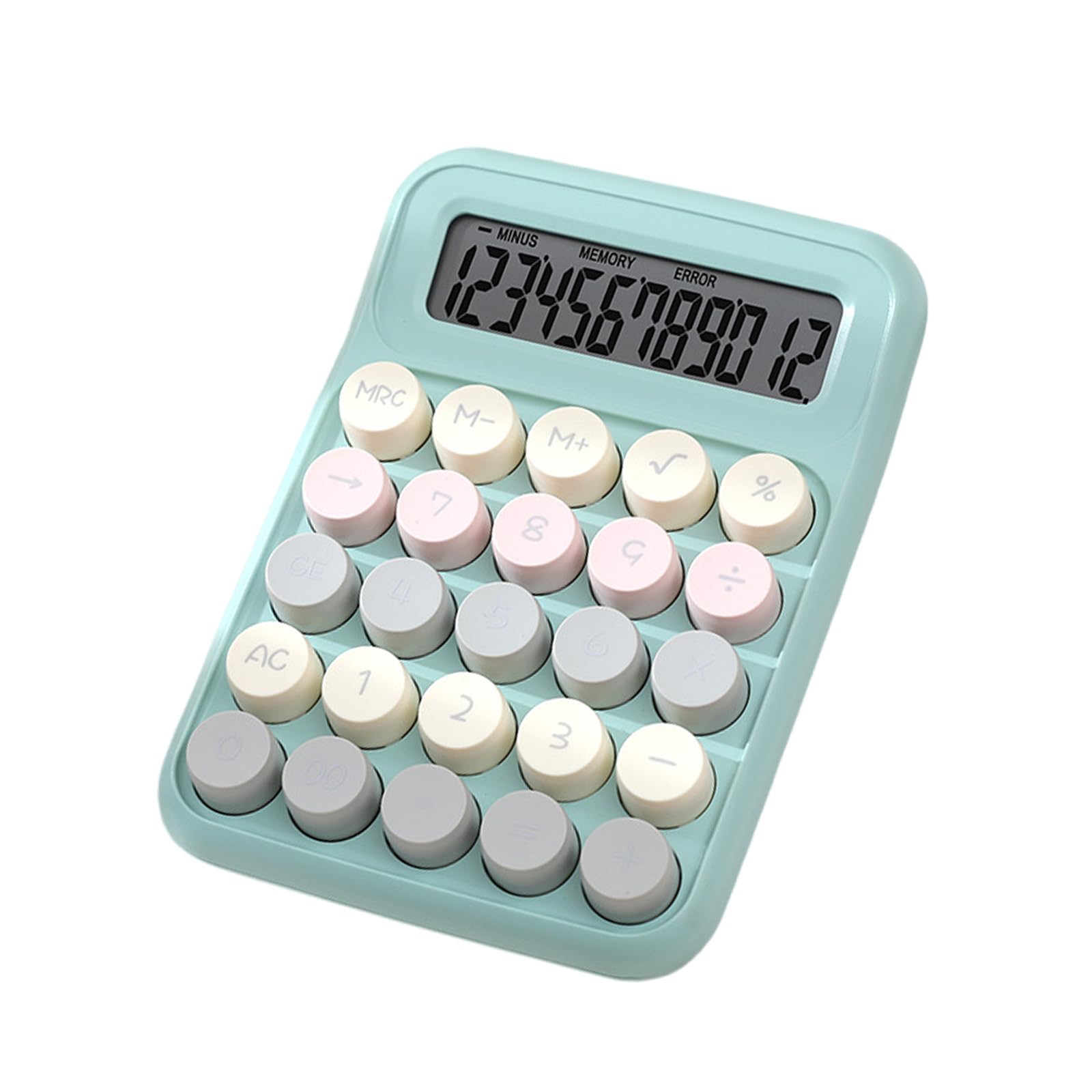 Maxtonser Mechanical Calculator Desktop Calculators with 12 Digit Large LCD Display and Big Mechanical Buttons for School