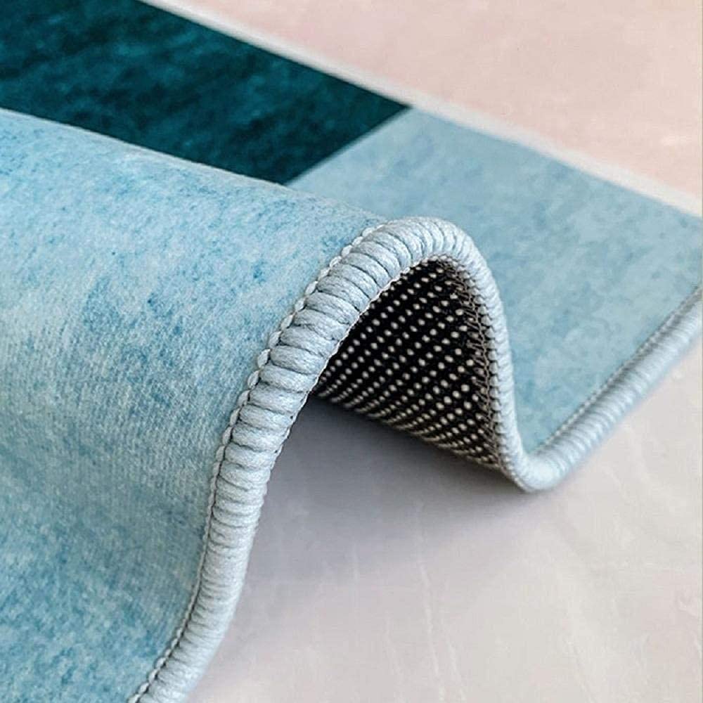 Tapis De Chambre Design Doux Et Lavable - Aux Coins Arrondis - En Vert