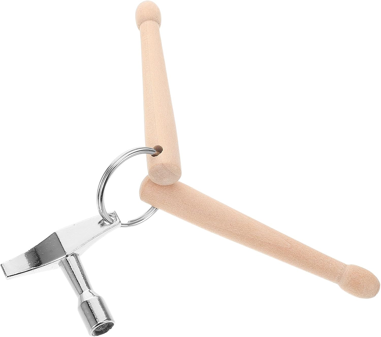 Mini Drumstick Keychain Wooden and Metal Miniature Drum Sticks for Drummers and Music Lovers, Compact Stylish Bag Decor with Easy Attachment and Versatile Decoration