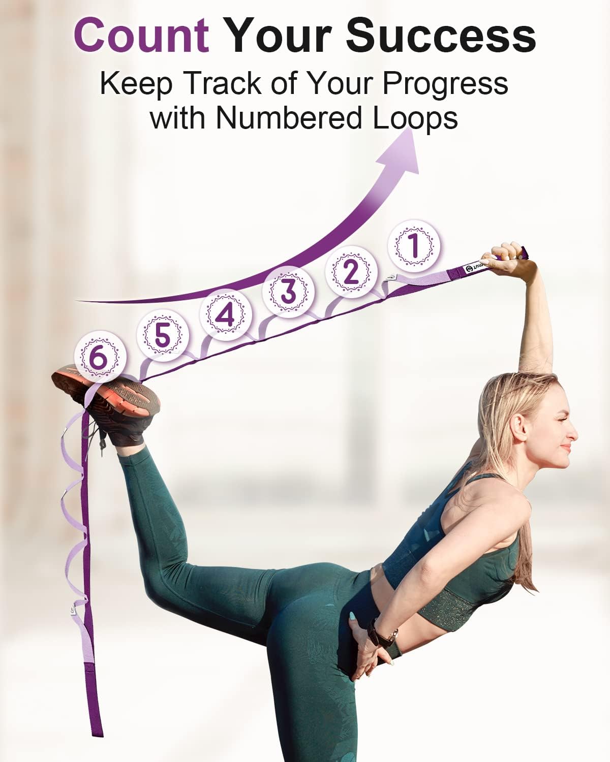 Tumaz Stretching Strap - 10 Loops & Non-Elastic Yoga Strap - The Perfect Home Workout Stretch Strap for Physical Therapy, Yoga, Pilates, Flexibility - [Extra Thick, Durable, Soft] : Sports & Outdoors