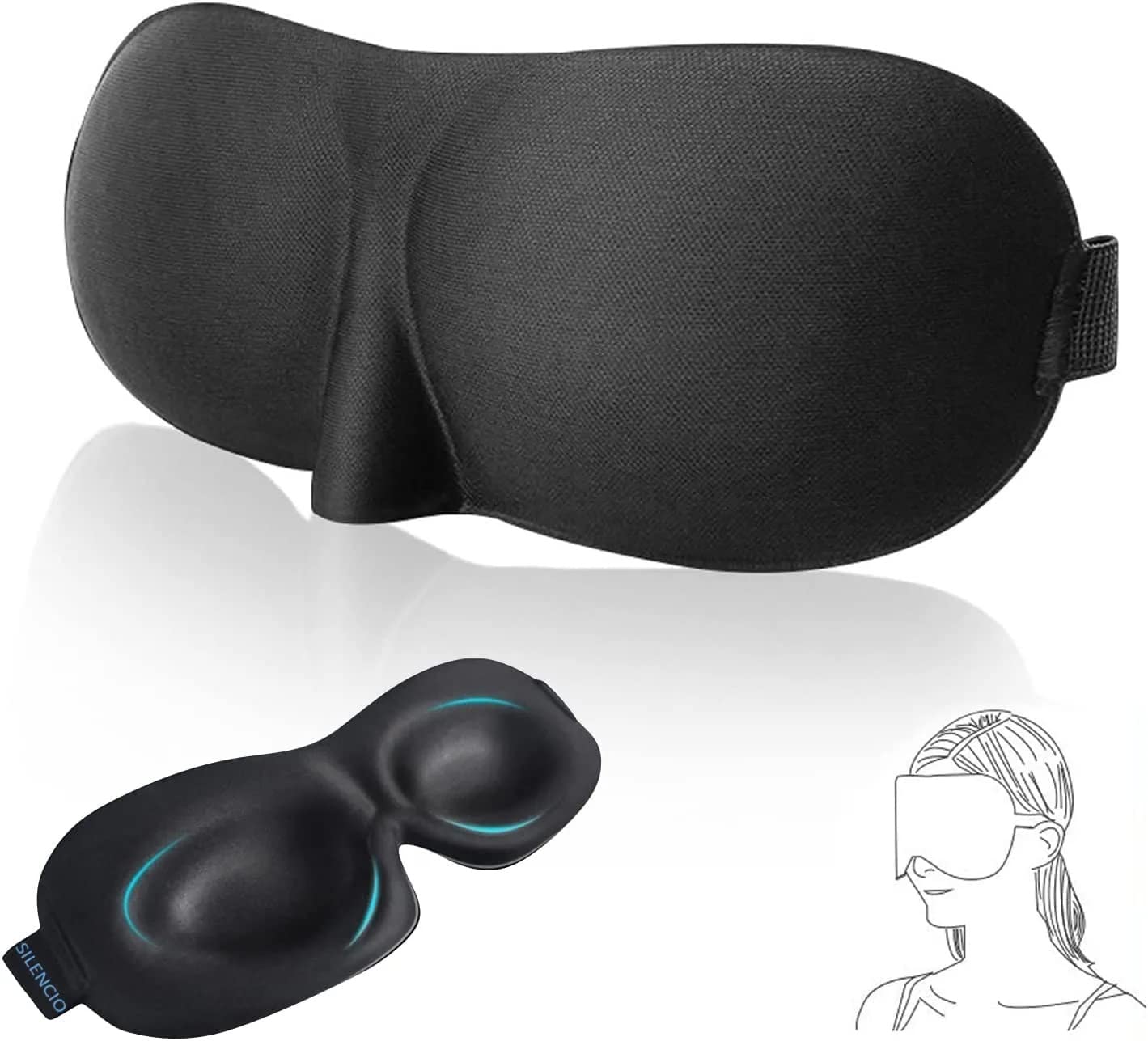 CLEMATIS Fabric Light Sleep Eye Mask For Men/Women, 3D Contoured Sleeping Mask & Blindfold/Night Sleep Mask, Soft Comfort Eye Shade Cover For Travel Yoga, Nap (Black) (B0BRB95593) Amazon Price History, Amazon Price Tracker