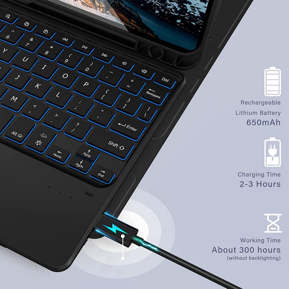 Amazon.com: QYiiD Backlit Touchpad Keyboard Case for Lenovo Tab