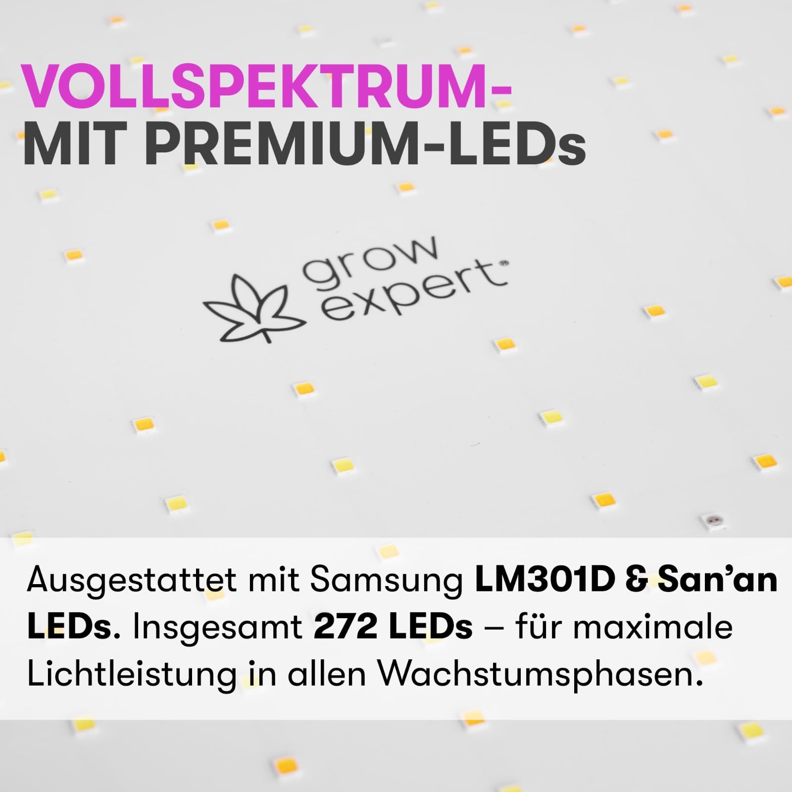 LED Grow Lampe 200W – 60 cm x 30 cm – Sonnenähnliche Pflanzenlampe mit Samsung LM301D LEDs – Vollspektrum 660 nm Rotlicht & 730 nm Far Red – Grow Light dimmbar, leise & hocheffizient für Indoor Grow