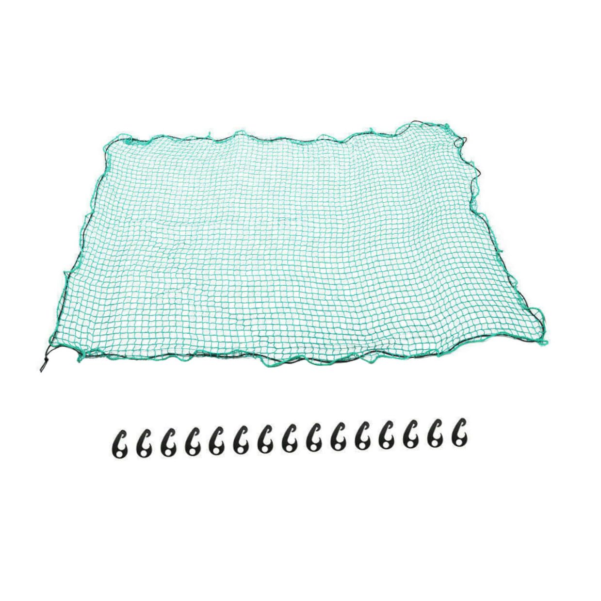 Rete Portabagagli Auto in Nylon Resistente All'abrasione con 15 Ganci e Corda Elastica per Cassone Pickup per Campeggio e Trasporto Merci
