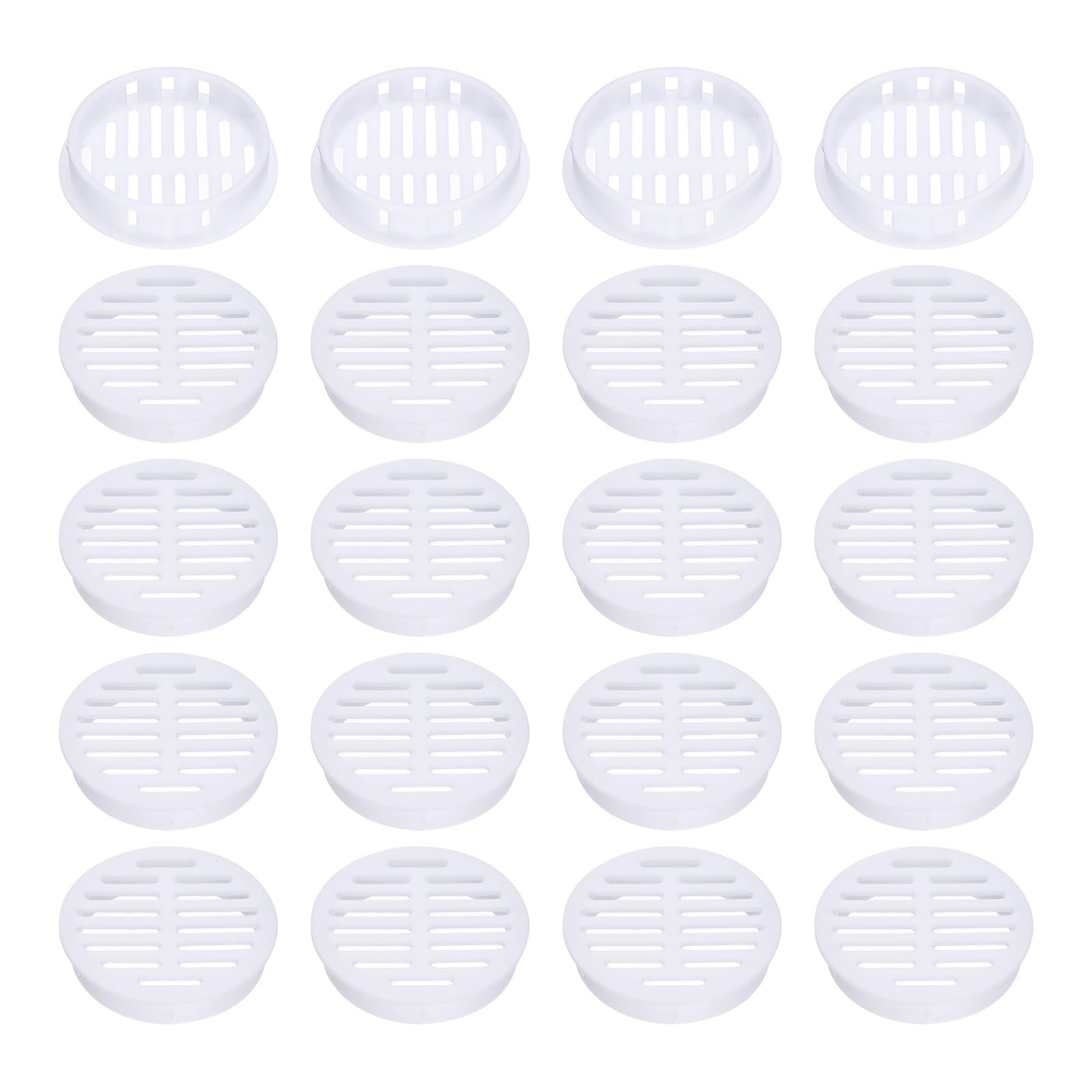 Grille d'aération pour armoire uxcell anti-humidité ronde 50 mm blanche en plastique lot de 40