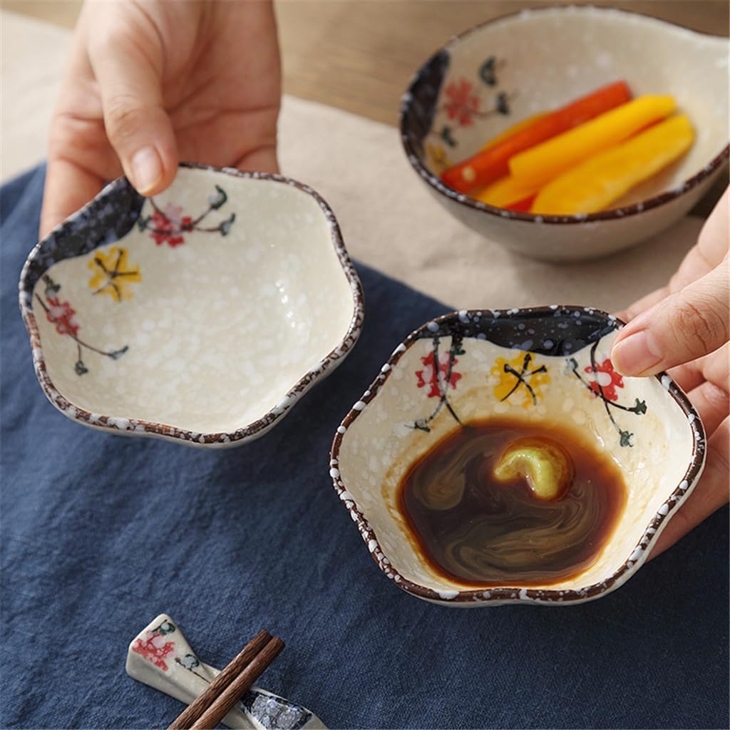 Ceramic Snow Glazed Plum Blossom Dish Tableware Household Sauce Seasoning Snack