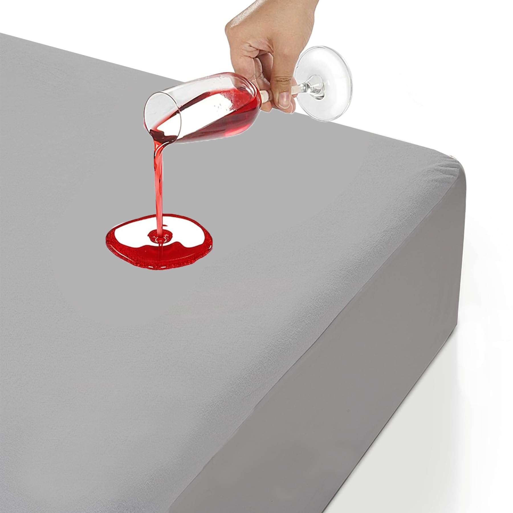 HOMEMONDE Waterproof Mattress Protector, 100% Terry Cotton, Super Soft Noiseless Bed Cover, Waterproof Bedsheet - 72 x 72 Inches, Hypoallergenic, Breathable, Ultra Soft Fitted Protector, Grey (B0BTYPG36Q) Amazon Price History, Amazon Price Tracker