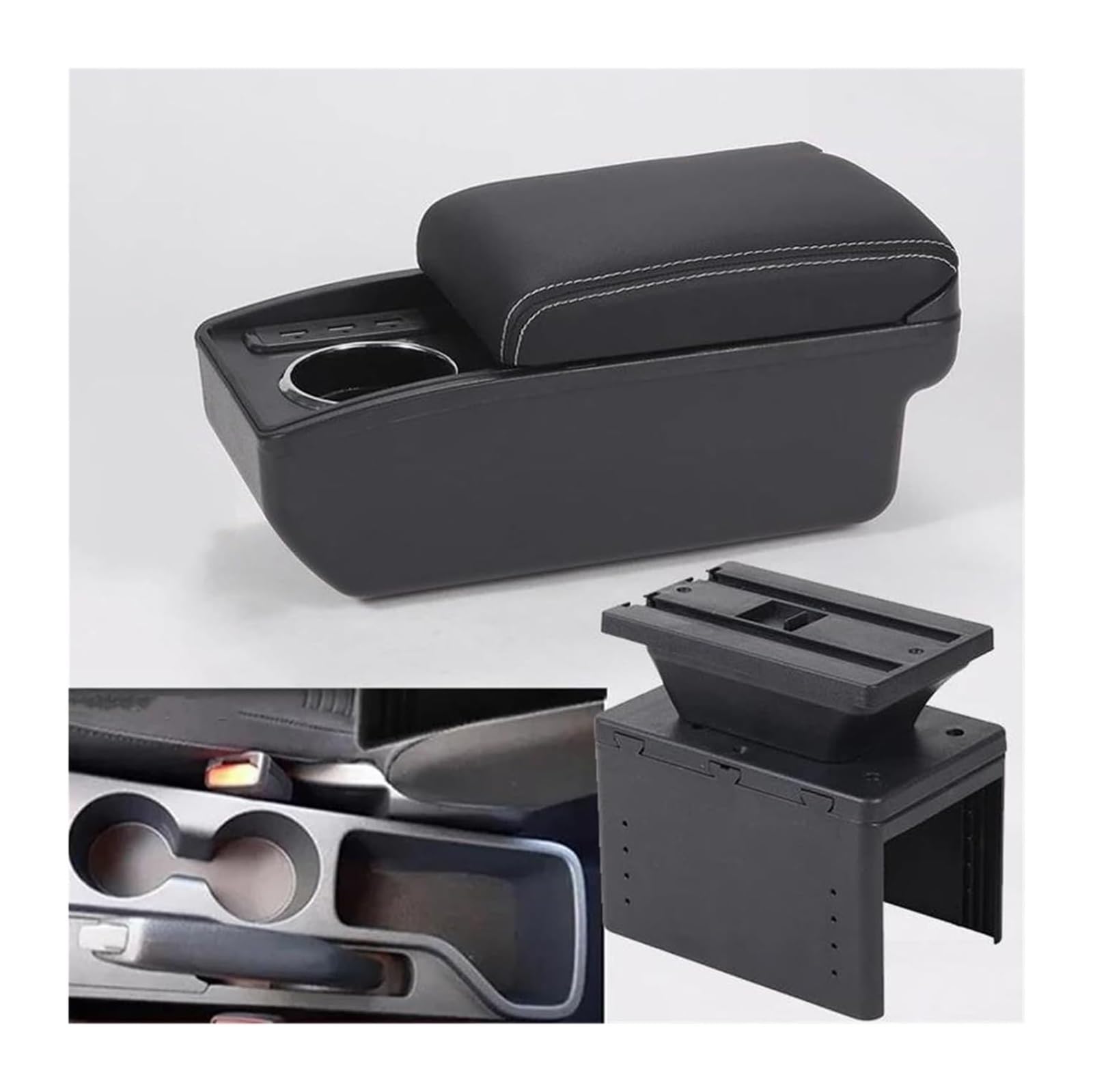 Hckclmbmzw C3 Black White Nousb For Hyundai I20 2021 2022 Interior Parts Center Console Car Storage Box Auto Accessories Armrest Car Armrest Center Console(C3 Black White Nousb)