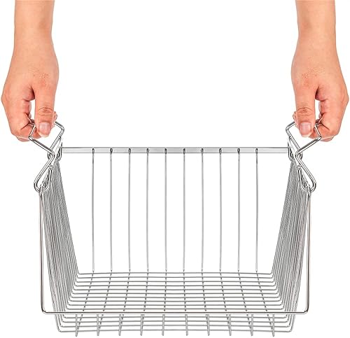Miniatura 5 de Cestas de almacenamiento grandes apilables, canastas apilables de alambre para el hogar con asas, organización de almacenamiento para cocina,