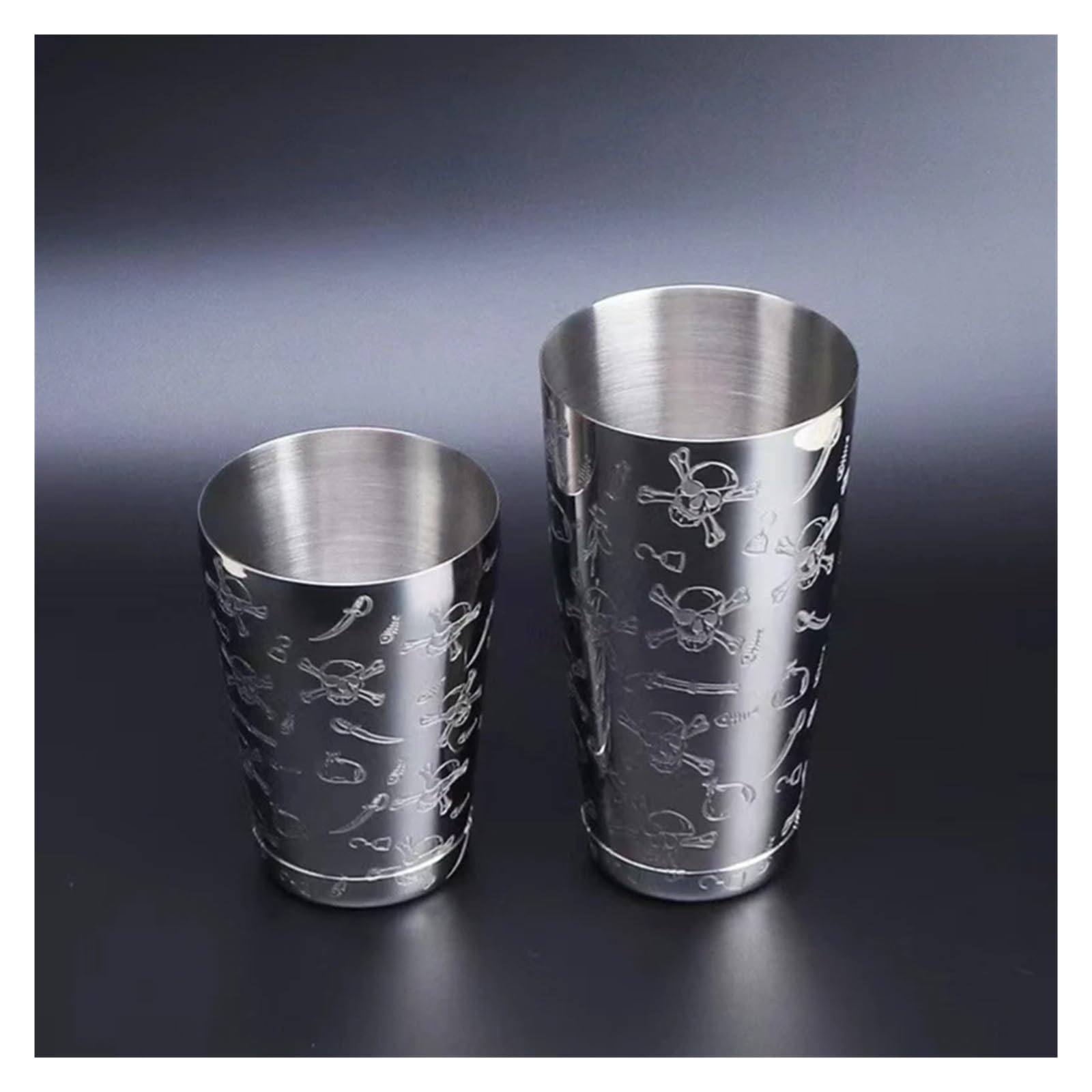Juego de coctelera, herramientas for cócteles con Jigger grabado, colador hielo y cuchara