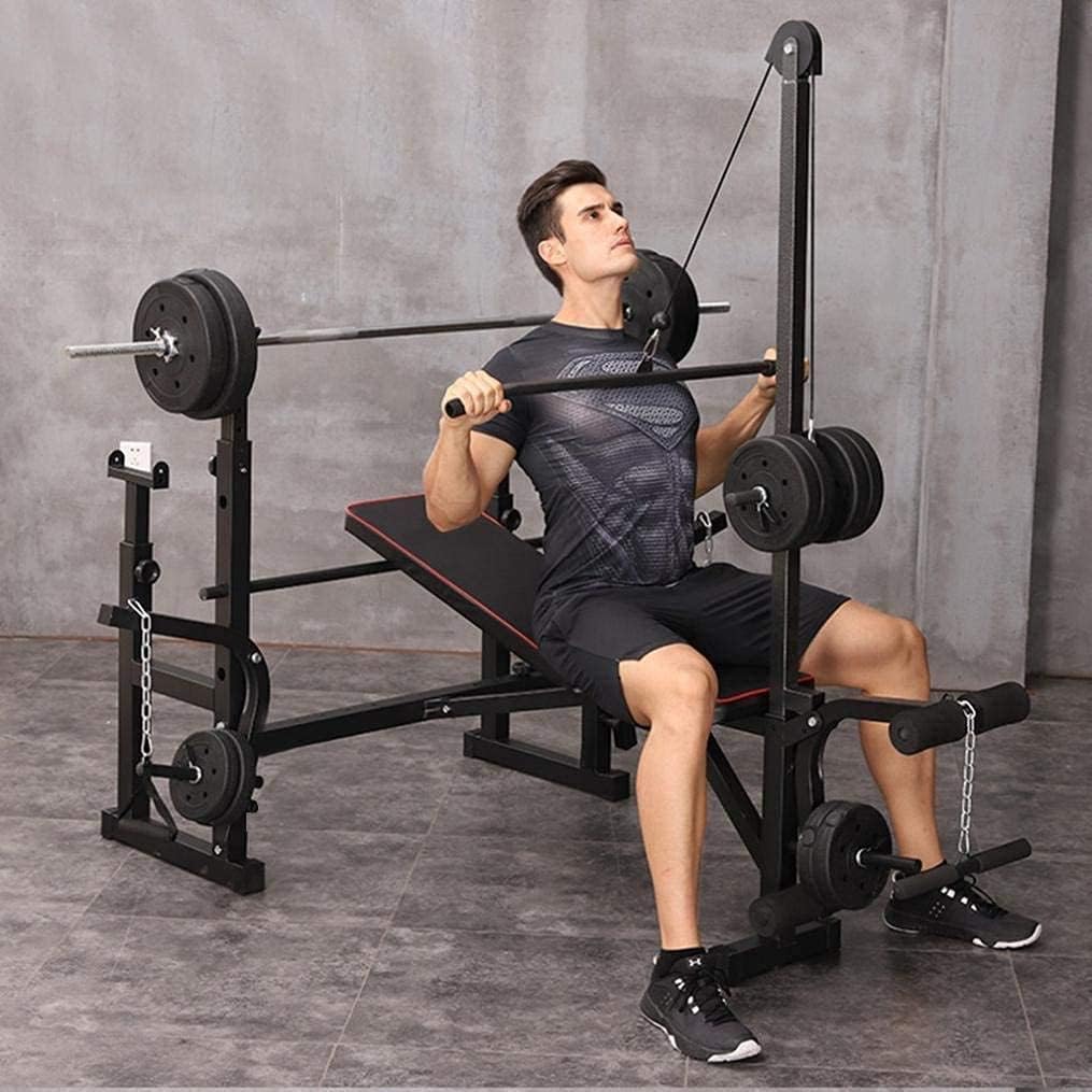 OMaju Fitness Equipment Home Dumbbell Bench Weight Lifting Bench Station,Multifunctional Press Bench Barbell Bed Squat Rack,Core Strength Full-Body Workout Training Fitness Equipment for Home Gym