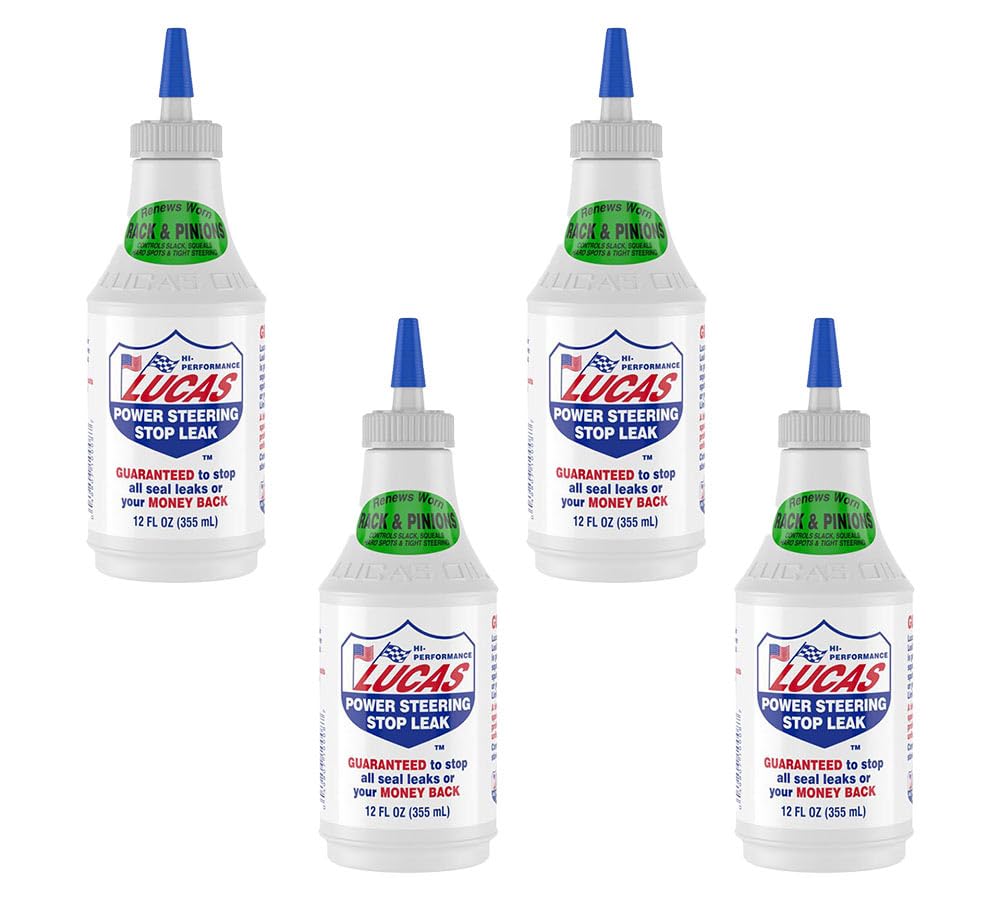 Mytee Products (4 Pack) Lucas Oil 10008 Power Steering Stop Leak - 12 Ounce