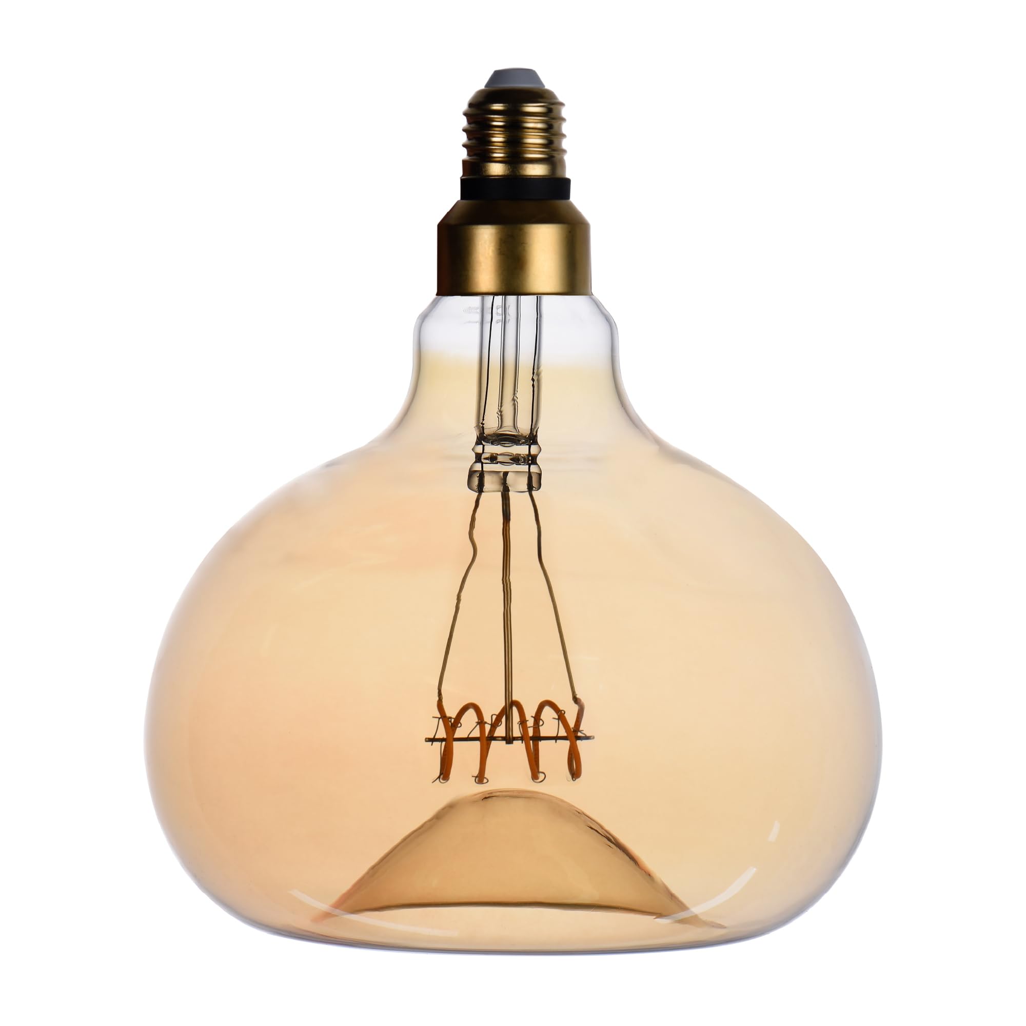 Oversized LED Vintage Edison Light Bulbs, Large Decorative Light Bulbs, Amber Glass 2200K Warm White, Dimmable 6W(60W Eq), E27 base, Giant Apple Shape Bulbs for Pendent, Ceiling & Floor lamps(DA200)