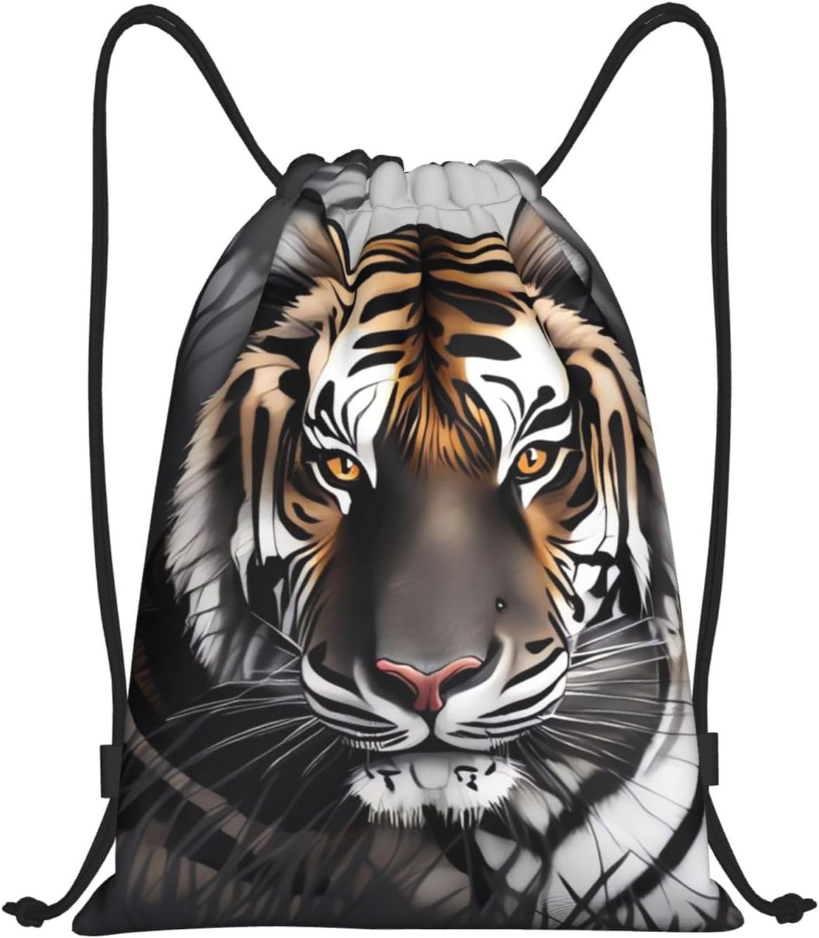 Tiger at Rest Drawstring Backpack Draw String Bag Waterproof Sports Bag Gym Cinch Bags for Women Men