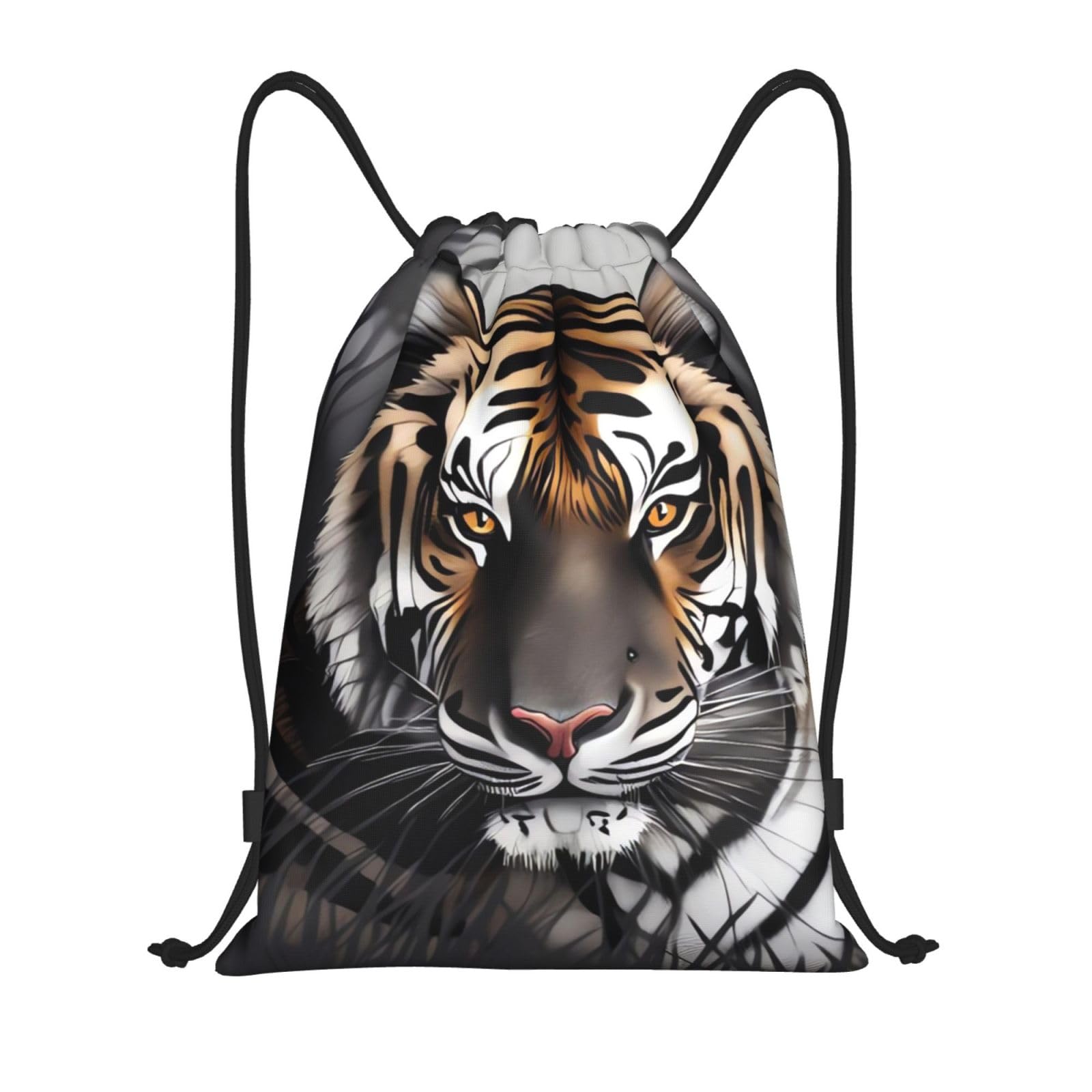 Tiger at Rest Drawstring Backpack Draw String Bag Waterproof Sports Bag Gym Cinch Bags for Women Men