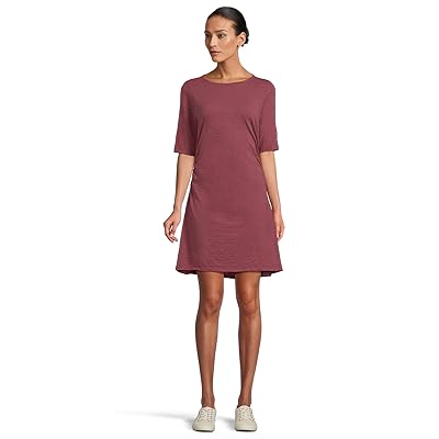 Mod o doc Elbow Sleeve Below The Knee Shirred Dress Women