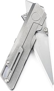 TITANER Raven Titanium EDC Folding Pocket Utility Knife - Box Cutter Suitable For Art Work, Outdoor, Hunting,Household tools (Stonewash)