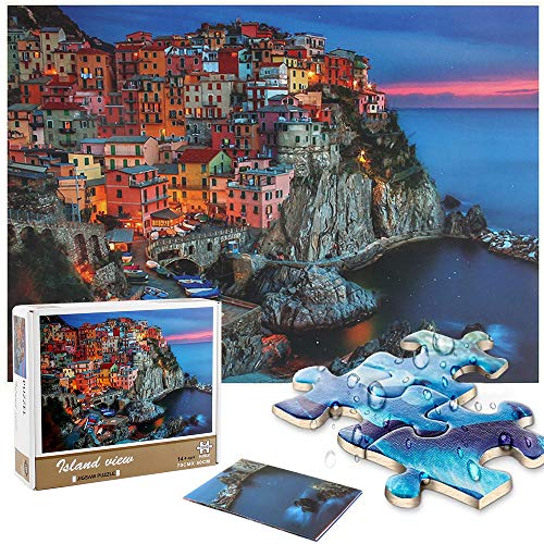 Preisvergleich Produktbild Puzzle 1000 Teile, Genhoo Puzzle für Erwachsene Kinder Klassische Puzzle Familie Geschicklichkeitsspiel Papppuzzles, Impossible Marvel Puzzle Bastleset, Lernspiele, Puzzle Landschaft (Village Puzzle)