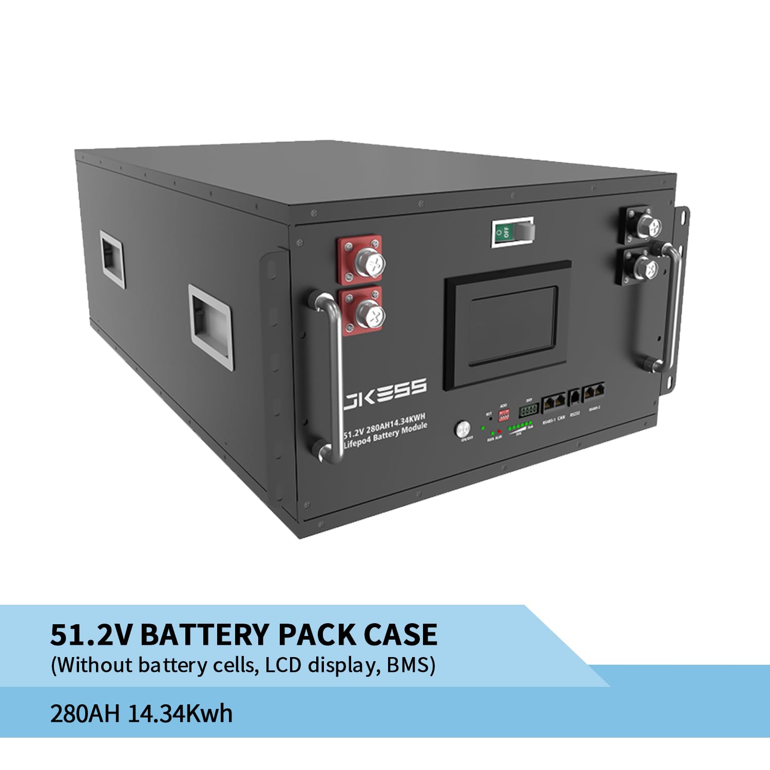 LVNOON JKESS Stackable Battery Pack Metal case Without Wheels 15kwh 48V 51.2V for LFP lifePO4 280AH 304AH 314AH Home Solar Energy Storage Box (No Battery Cell/BMS/LCD)