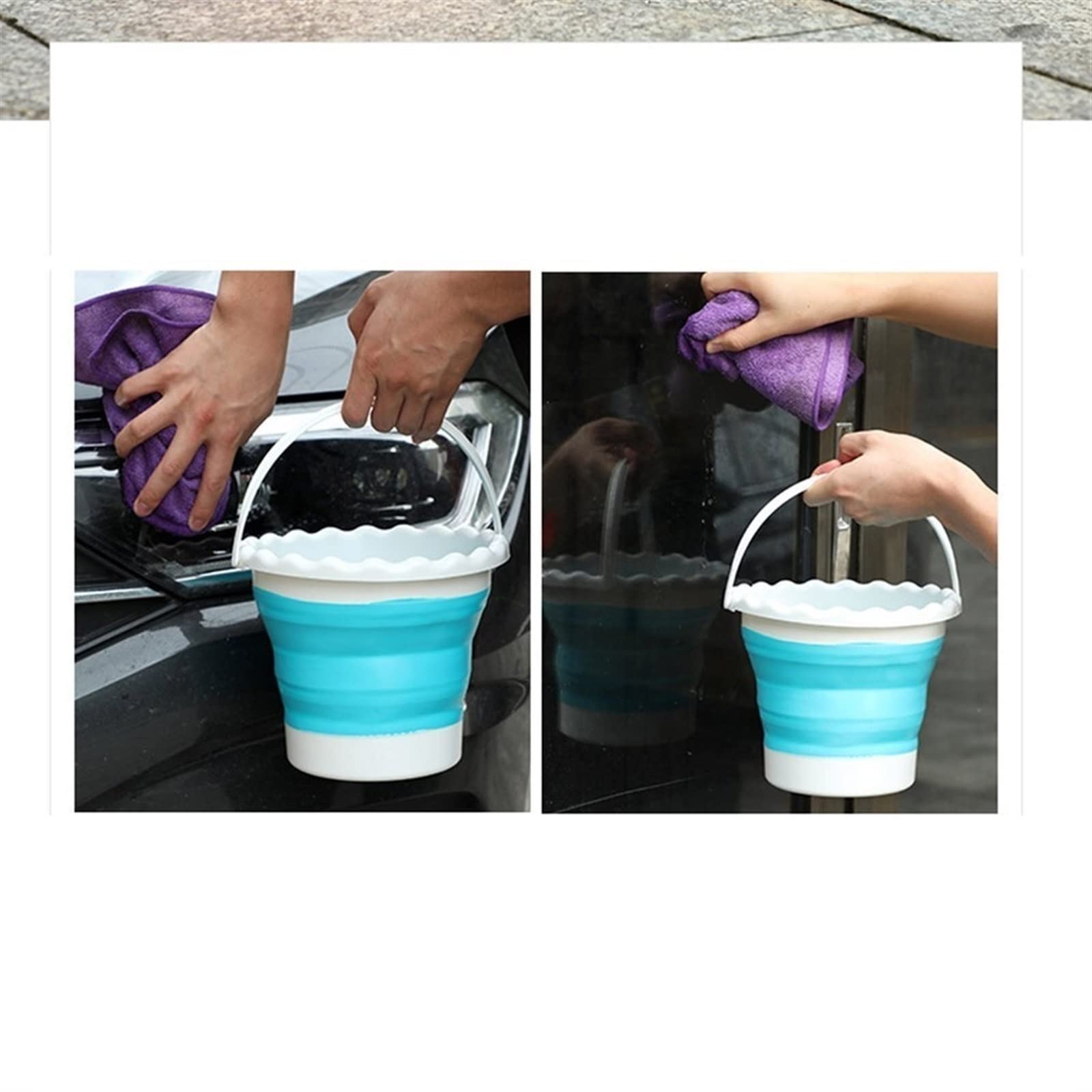Secchio pieghevole in silicone per campeggio, viaggi, lavaggio auto e uso domestico (blu) (10 litri) | Leroy Merlin