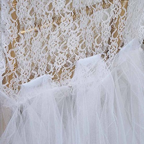 TABLECLOTHSFACTORY White Bridal Wedding Party Lace and Tulle Tutu Chair Covers