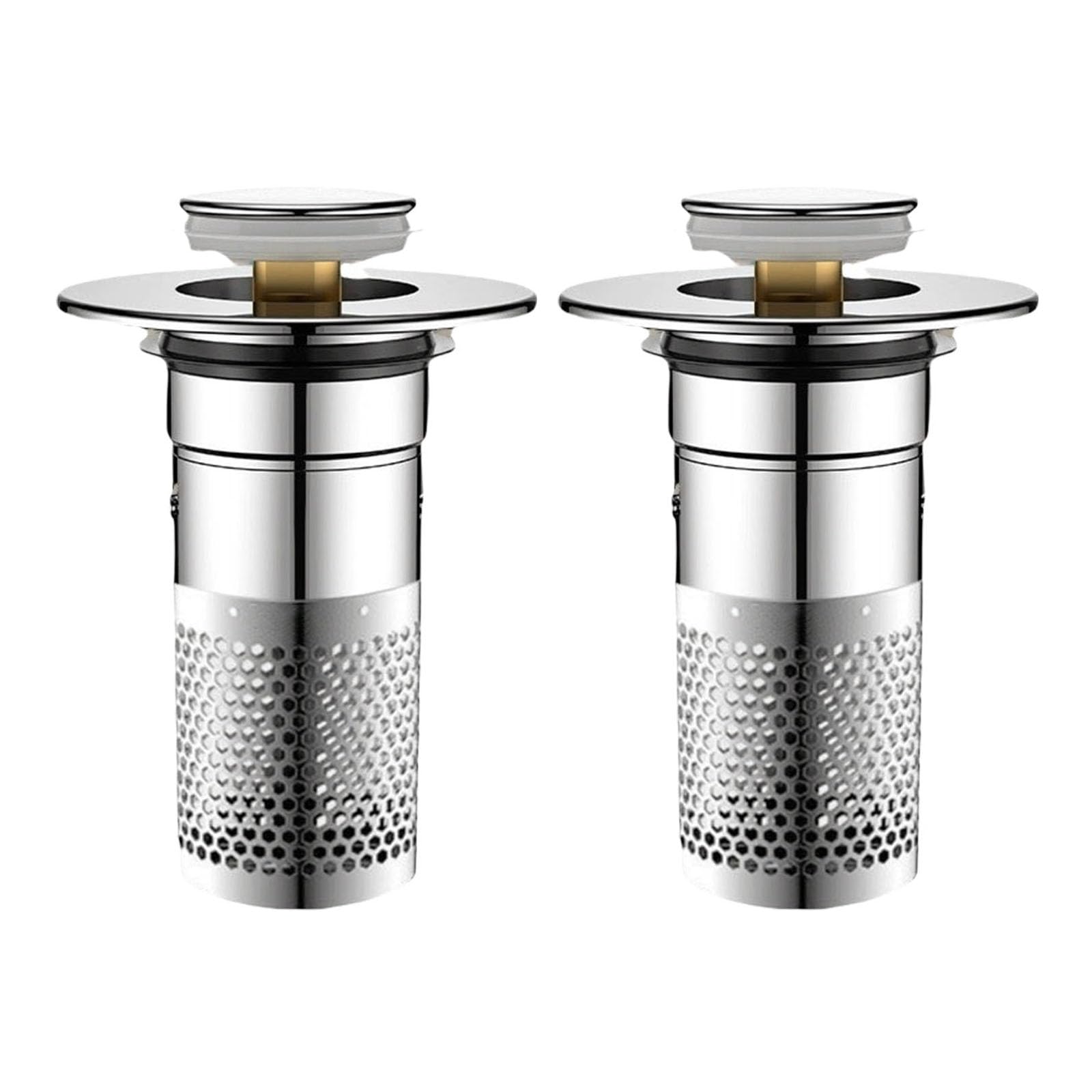 DIMITU Upgraded Bounces Bathtubs Drain Stoppers Drain Collector with Without Clog Basket Fit 1.3 1.6Inch Drain