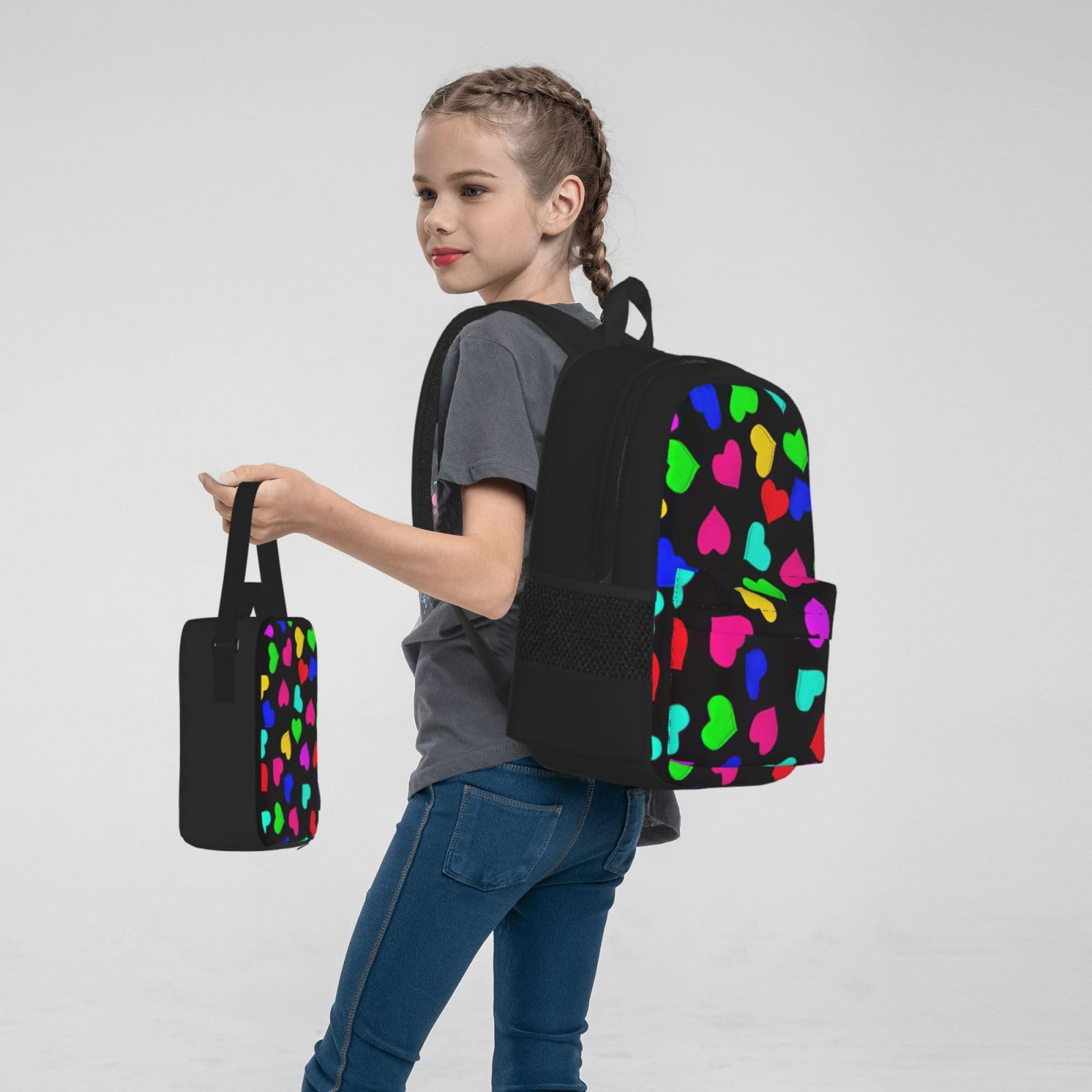 Zaino, borsa portapranzo, astuccio, set da 3 pezzi, per lavoro e