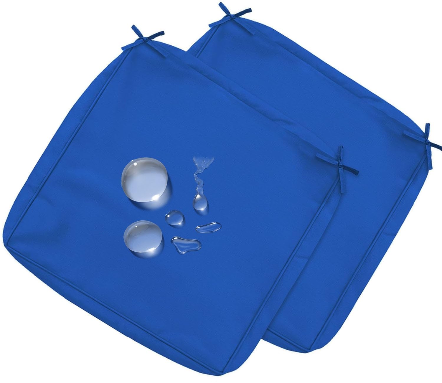 MSNCS 2/4PCS Patio Seat Chair Cushion Replacement Covers for Outdoor Furniture,Waterproof Couch Seat Cushion Slipcovers, with Zipper,Washable Cushion Protector(Blue,47x40x10cm 2pcs)