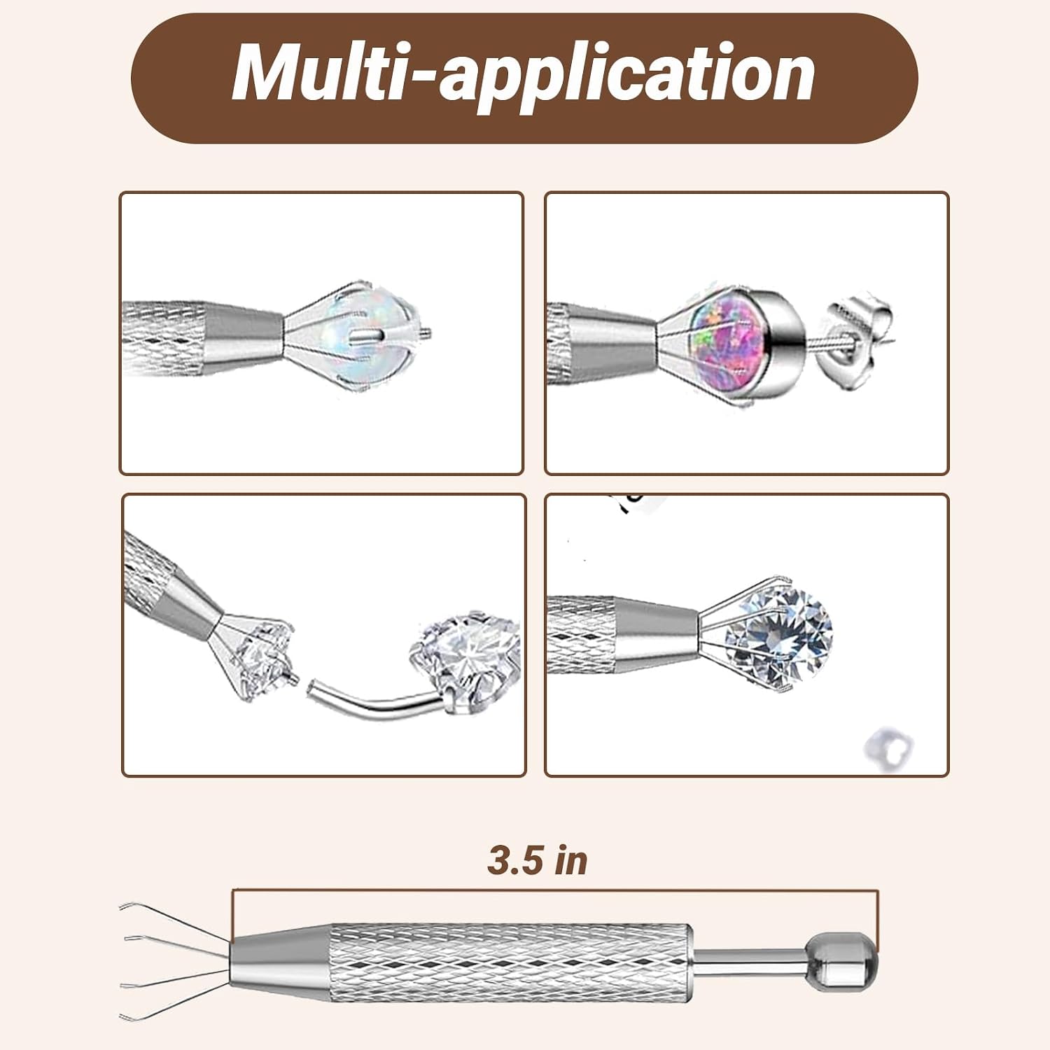 Piercing Ball Grabber Tool, 13Pcs 316L Stainless Steel Kit with 14G-20G Tapers, Non-Slip Handle for Nose Cartilage Septum Eyebrow Tongue, Easy Piercing Changing Tool for Sensitive Skin