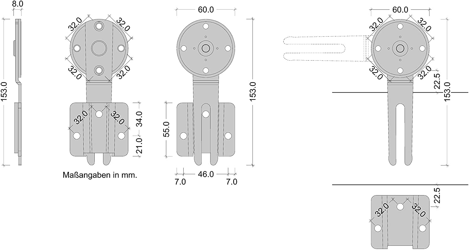 TAVO Meubelverbinders om te schroeven, metaal, tafelbladconnector, scheidbaar, tweedelig, werkbladconnectoren verzinkt staal, hoogte 9 mm, meubelbeslag van GedoTec