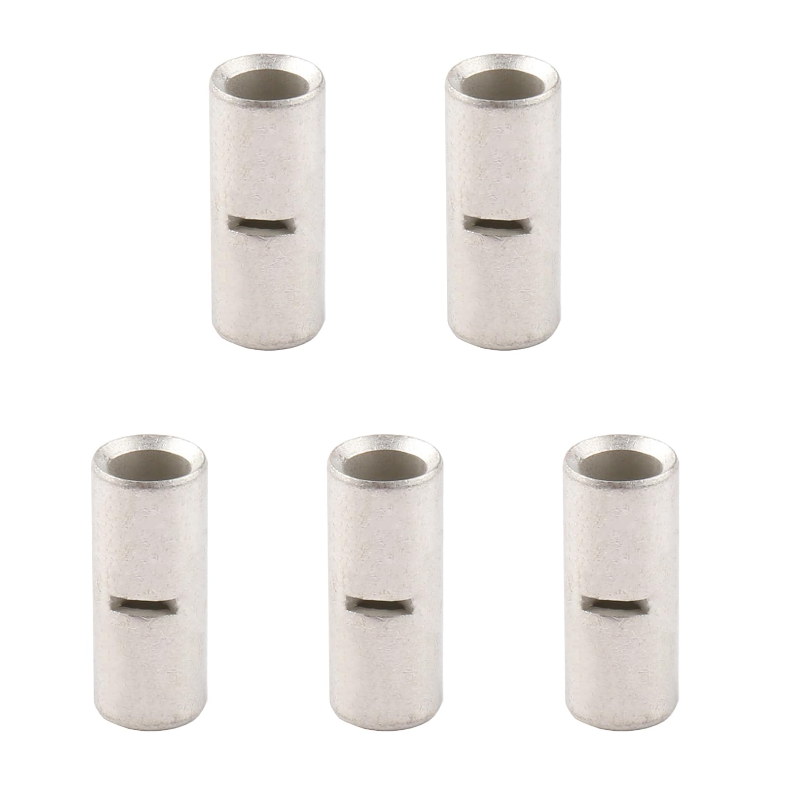 Teansic 5PCS Non Insulated Butt Terminals,AWG#2/0 Uninsulated Seamless Tinned Copper Crimp Connectors