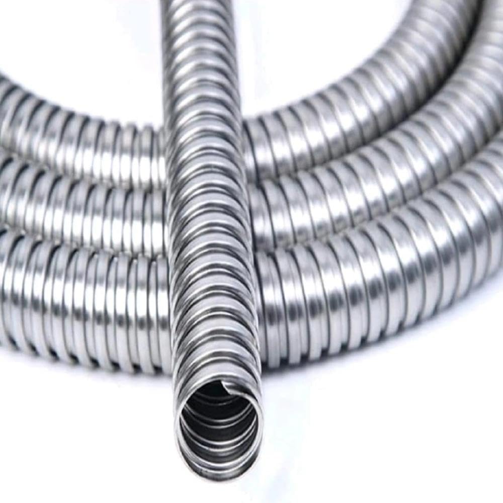 Stainless Steel Corrugated Conduit,1 Metre Flexible Metal Hose For Wire Protection, Cable Sheathing Electrical Installations,Wire Guard Tube,Inner Diameter(20mm)