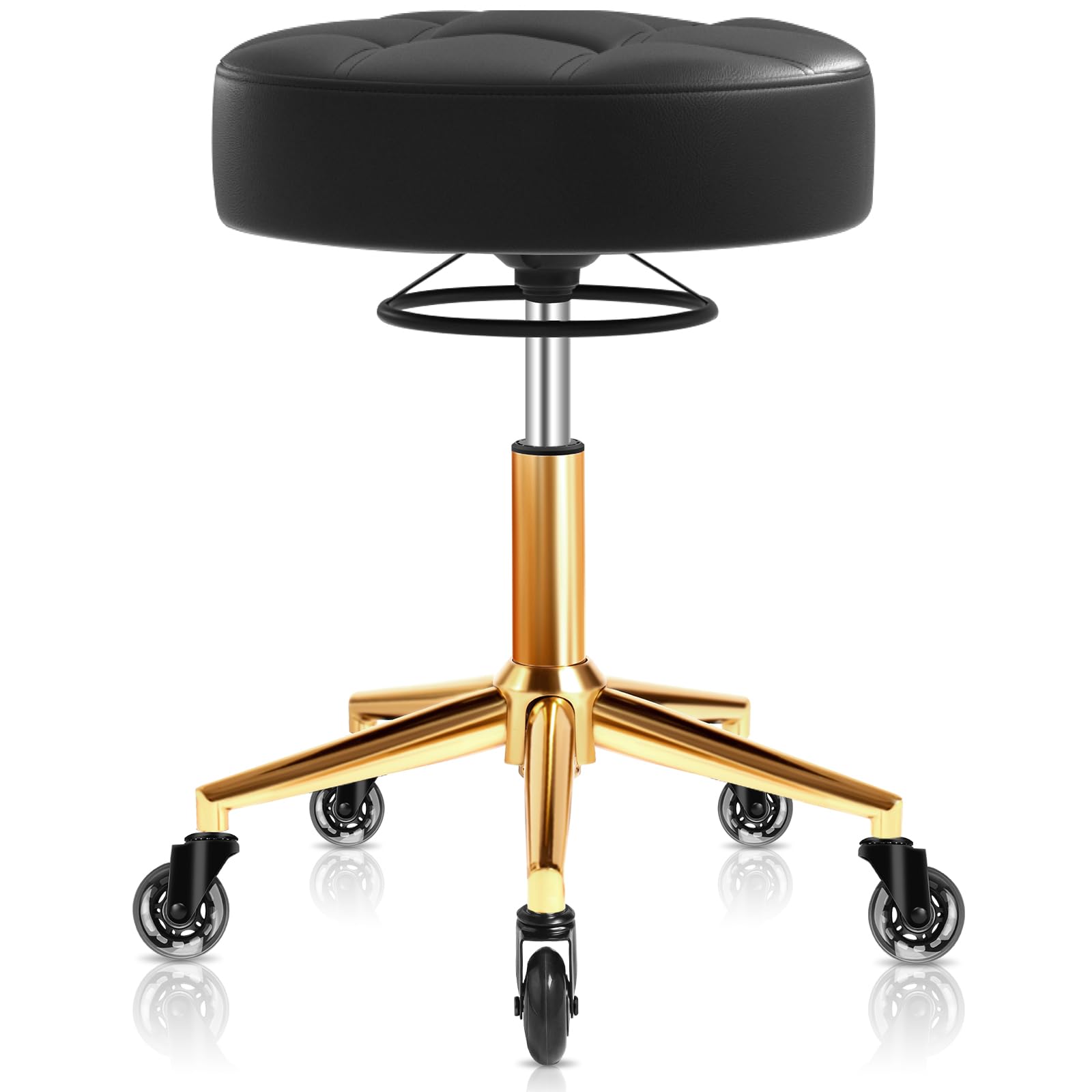 YEEZEE Heavy Duty Rolling Stool Golden Alloy Steel