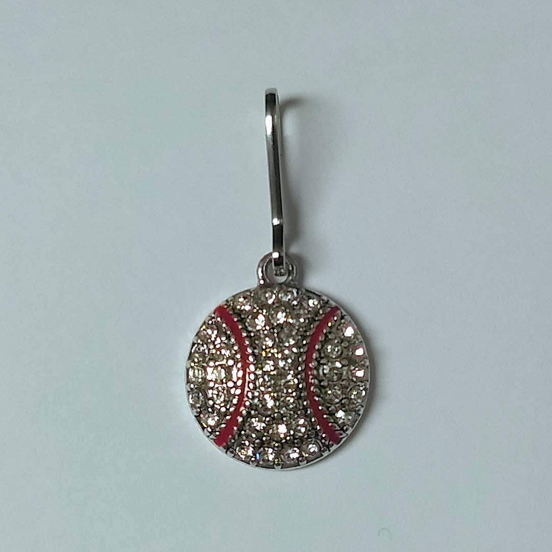Crystal Baseball Zipper Pull