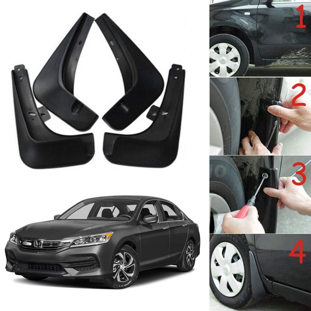 Oshotto (O.E.M Fitting Cup Type) Mud Flap/Splash Guard Compatible with Honda Accord (Set of 4)