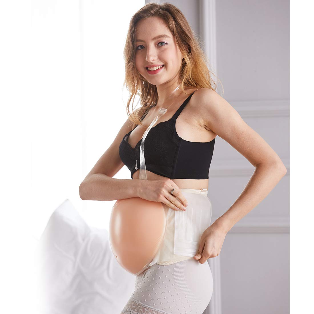 Justtoyou Fake Pregnant Belly Bump for 4 Months Fake Belly Costume, 3.2lbs Buy Online in United