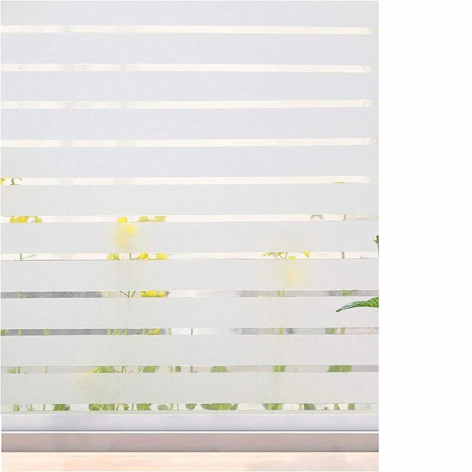 Window Privacy Film Blinds Frosted Glass Stripe Patterns Frosting Non-Adhesive See Out Not in Static Cling for Home Office for Glass Windows(45x200 cm)