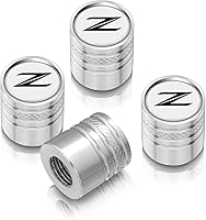 Vista 6 de iPick Image Para Nissan 370Z Z Logo Blanco sobre Negro Aluminio Cilindro Estilo Neumático Válvula Tapas de Válvula