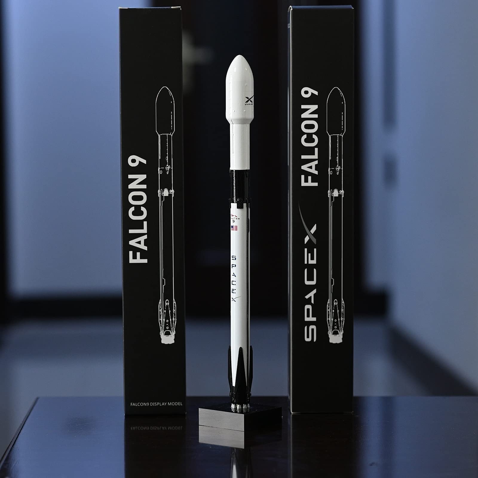 REHOOF Modelo De Cohete De La Serie Falcon Simulación 1: 233 Falcon 9 Y Modelo De Nave Espacial De Cohete Pesado Decoraciones De Escritorio para Entusiastas del Espacio Y Geeks del Espacio