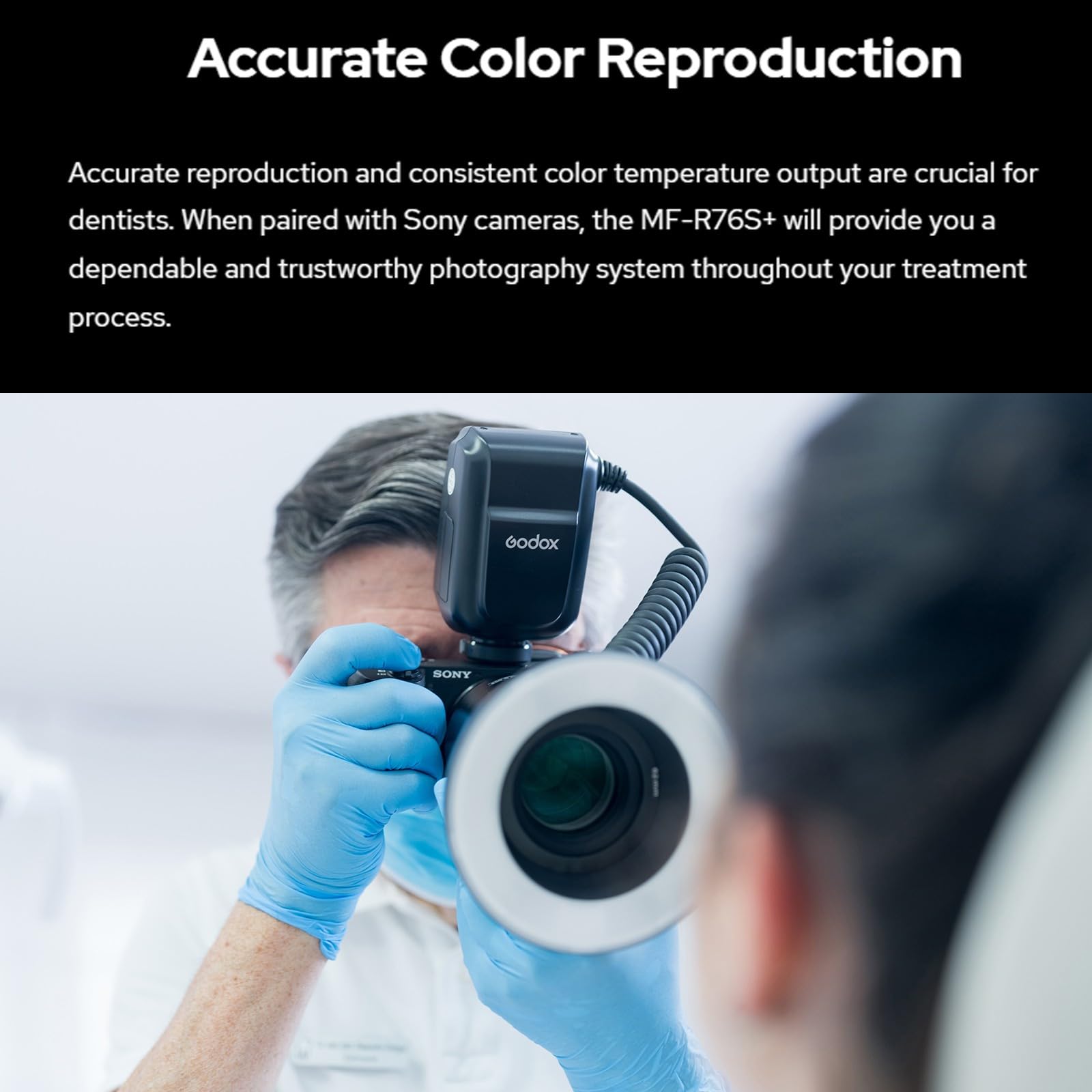 Amazon | Godox MF-R76S+ TTL デンタルリングフラッシュ、76Ws GN14